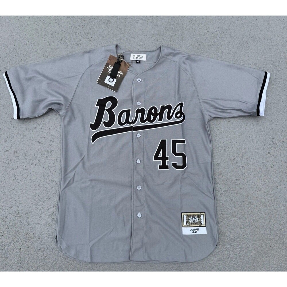 Men’s Birmingham Barons Baseball Jersey Michael Jordan Headgear Classics Size XL